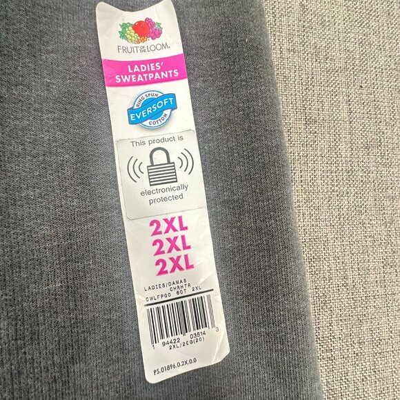NEW! Fruit of The Loom Eversoft Fleece Pants 2XL Cotton Blend Gray Sweatpants - Picture 8 of 12